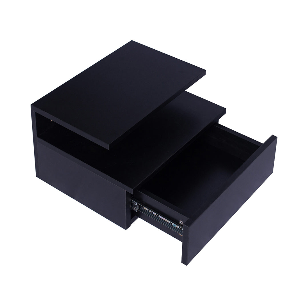 Levede 2x Bedside Tables Side Table Black-2006733164449501185 Hauptbild