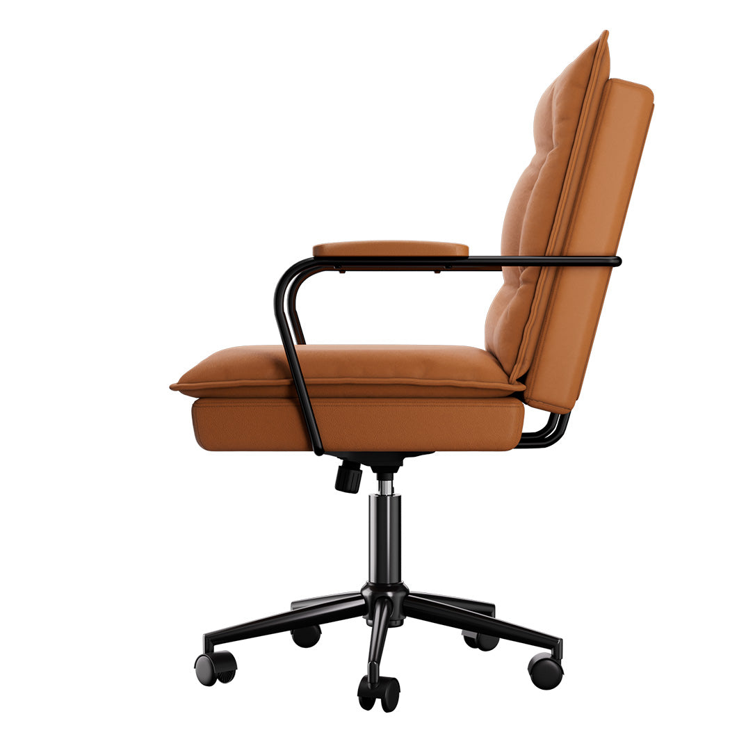 LEVEDE Ergonomic Office Chair Computer PU Brown-2006732703109615617 Main image