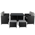 Levede 9PCS Outdoor Table Chair Set-2006733112737927169