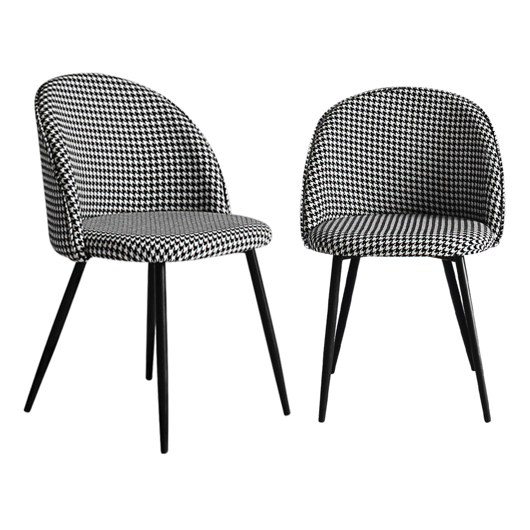 Levede 2x Dining Chairs Kitchen Cafe Black and White-2029387285673414657