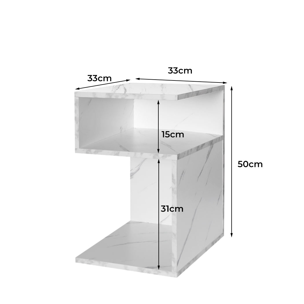 Bedside Table Drawers Side White Secondary image
