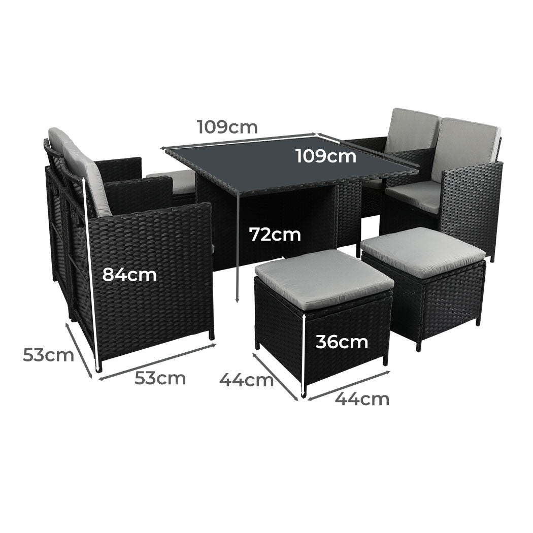 9-piece Outdoor Table Chair Set Secondary image