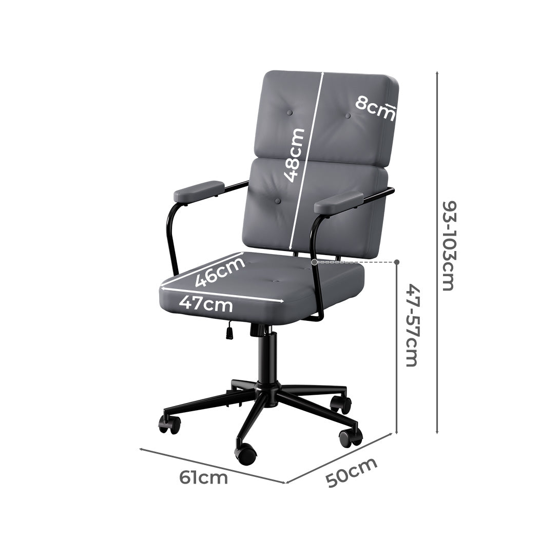 Ergonomic Office Chair Computer PU Grey Secondary image