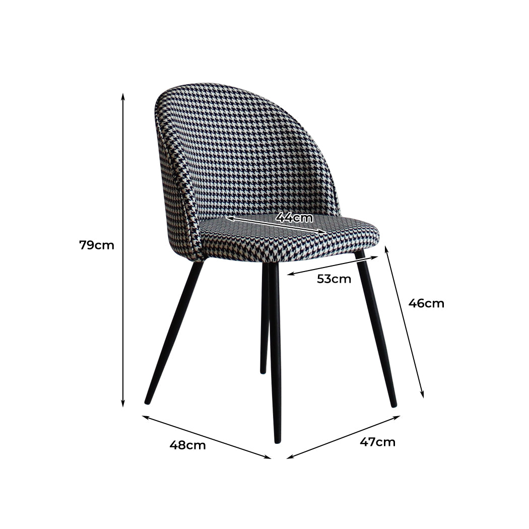 2 x Dining Chairs Kitchen Cafe Black and White Secondary image