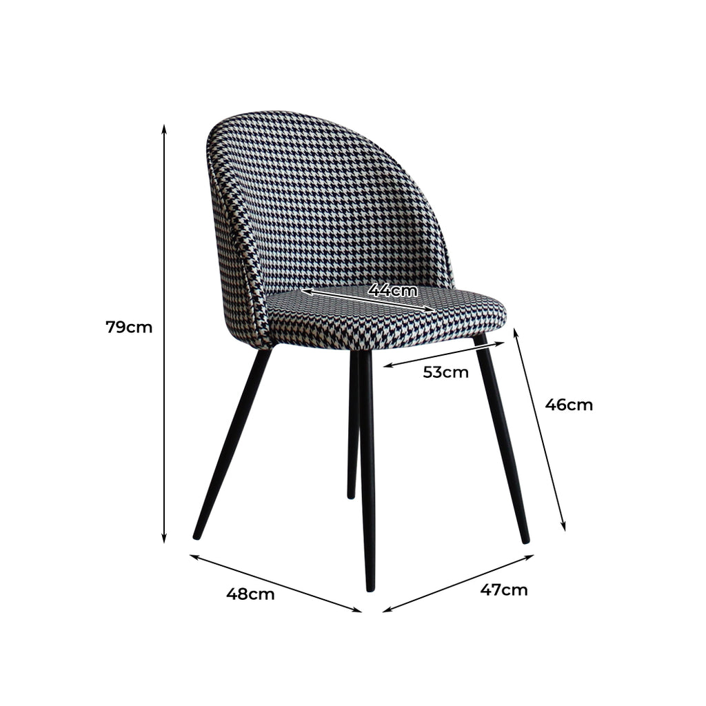 Levede 2x Dining Chairs Kitchen Cafe Black and White-2029387285673414658