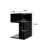 Levede 1xBedside Tables Drawers Side Black-2029387274596257794