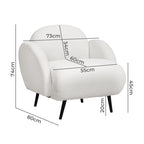 Levede Sofa Chair Fleece Upholstered Single White-2006732843727851522