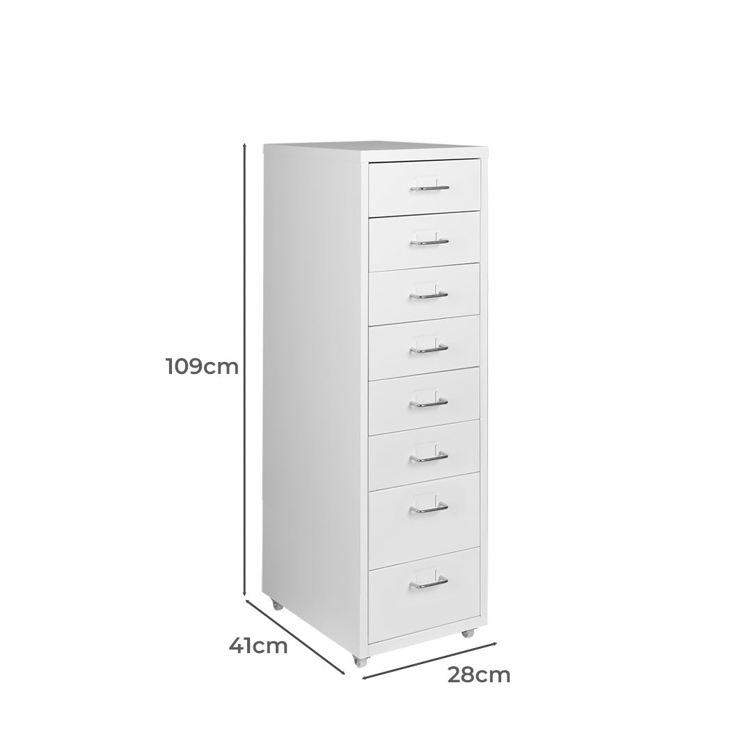 8-Drawer White Office Cabinet Drawers Secondary image