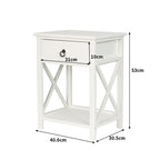 Levede 2x Bedside Tables Drawers Side-2006733144480419842