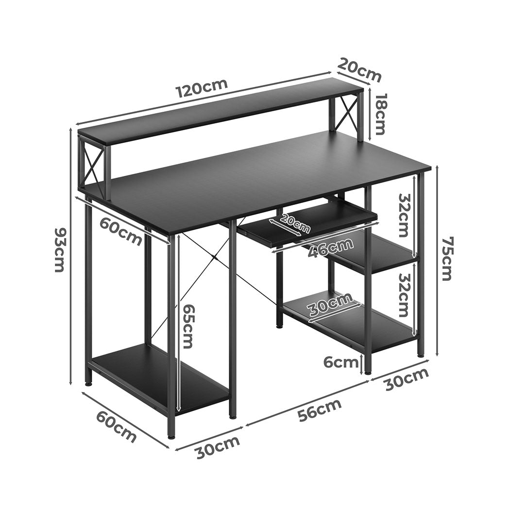 Office Gaming Computer Desk Black Secondary image