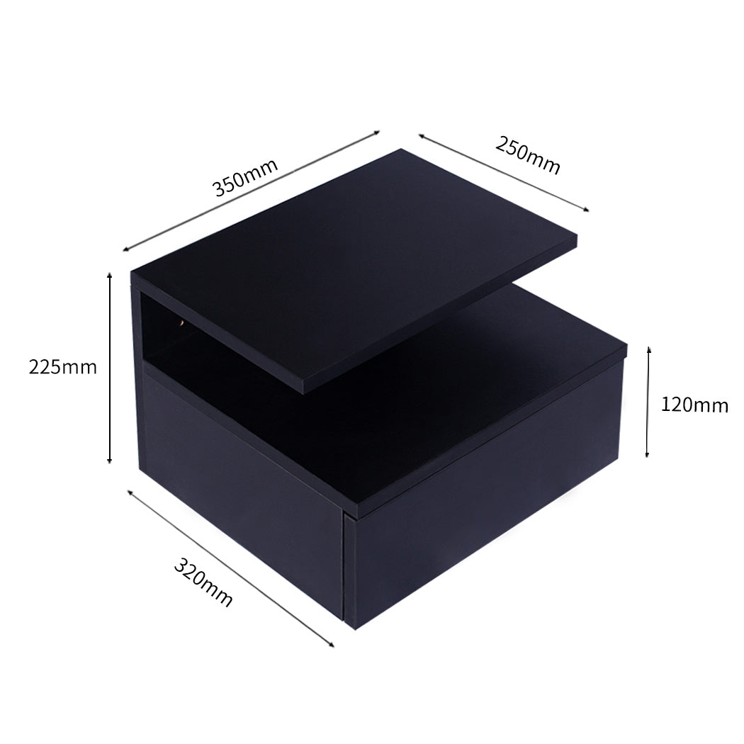 2x Bedside Tables Side Table Black Zweitbild