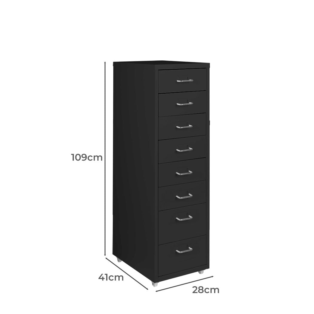 8-Drawer Black Office Cabinet Drawers Secondary image