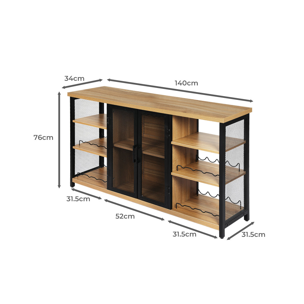 Bar Cabinet Buffet Sideboard Oak Secondary image