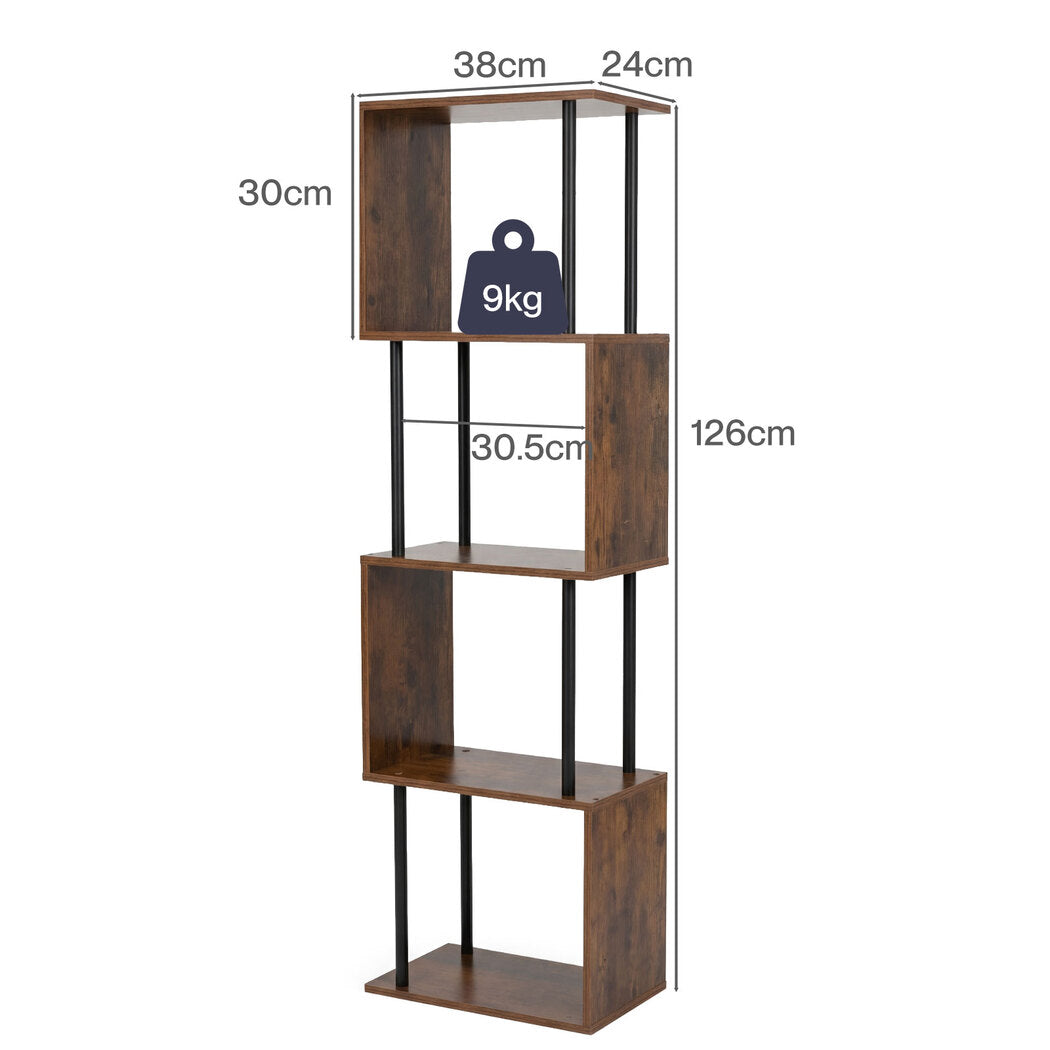 5-Tier S-Shaped Display Shelf Bookshelf (anti-tip) Secondary image