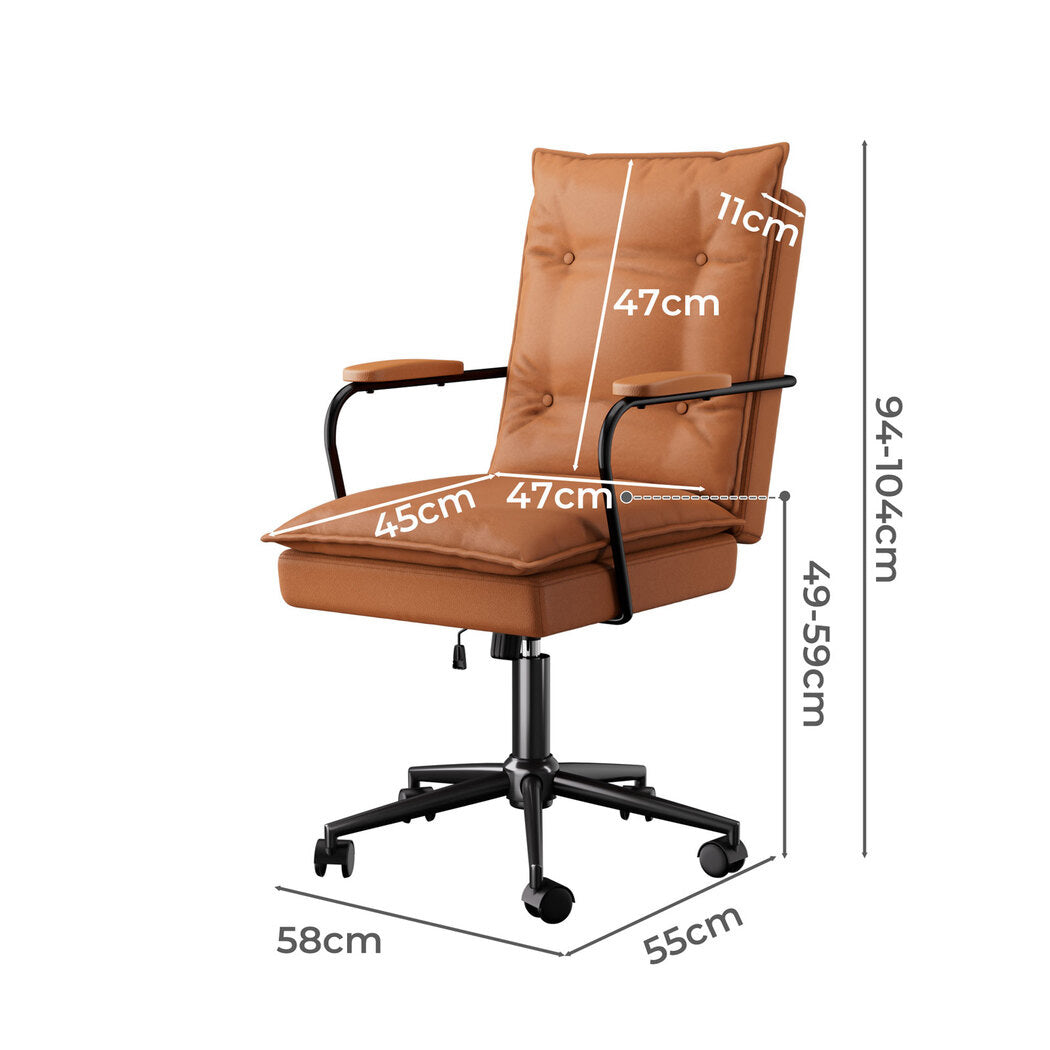 Ergonomic Office Chair Computer PU Brown Secondary image