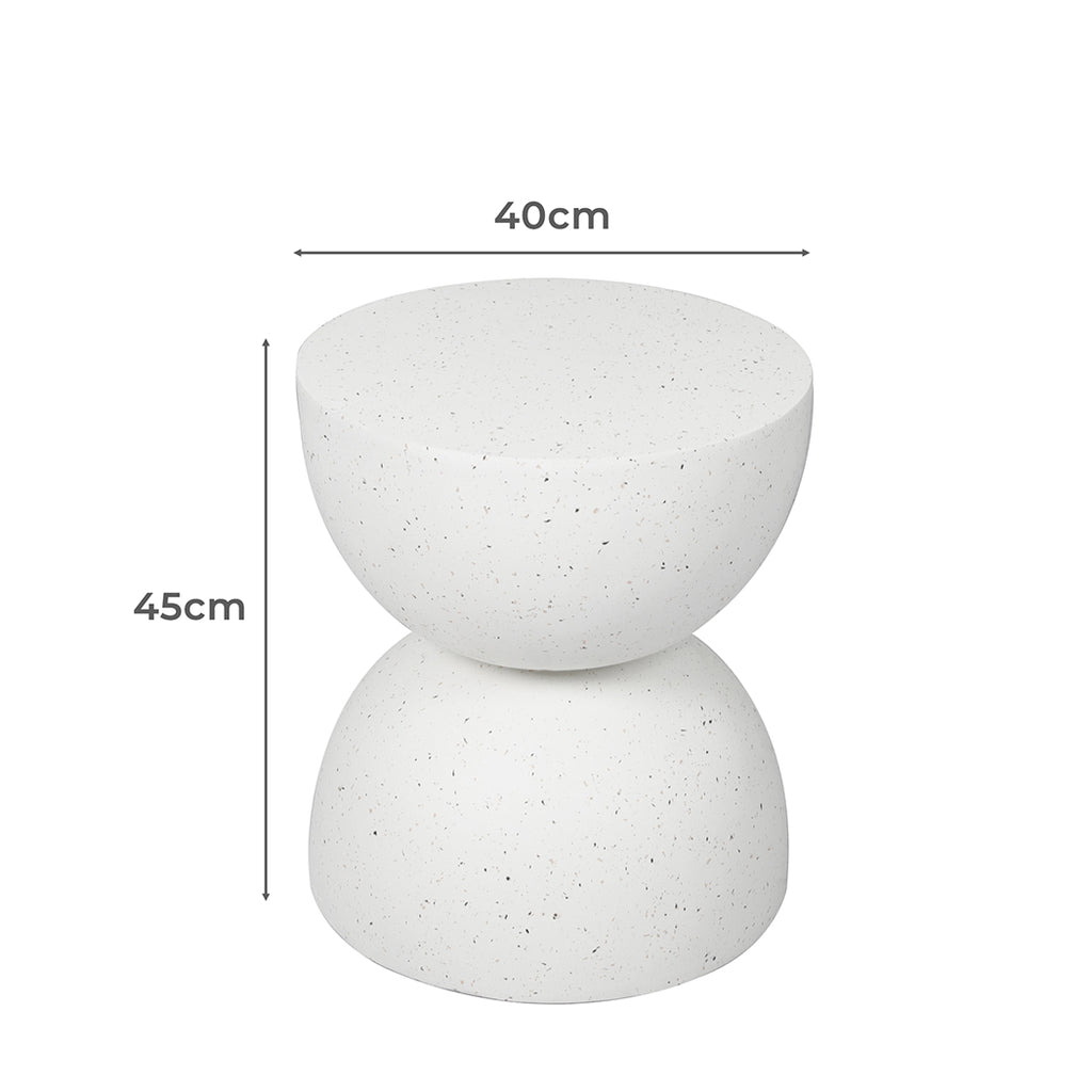 Levede Side Table Terrazzo Coffee Tables Beige-2018816896694095874
