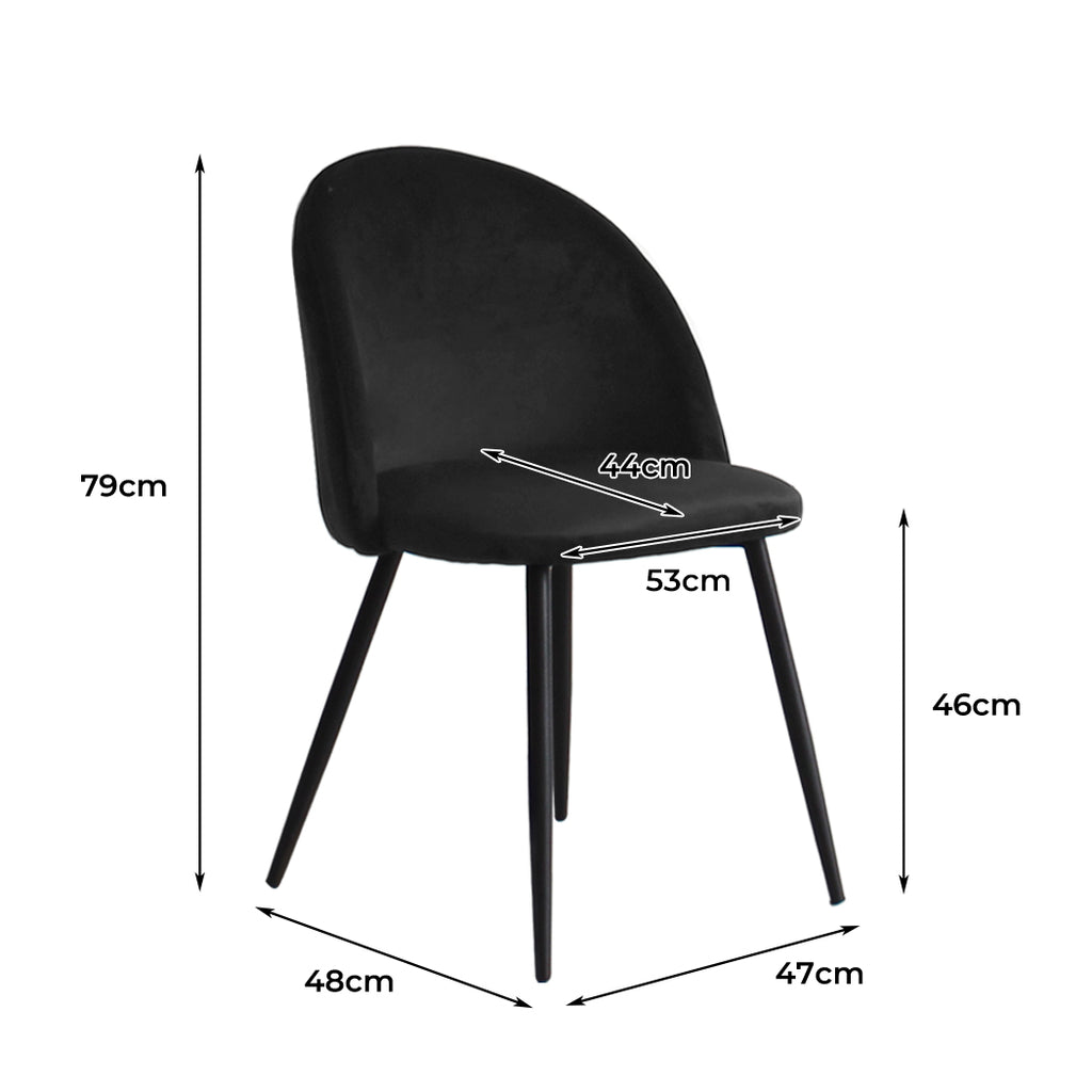 Levede 4x Dining Chairs Kitchen Cafe Black-2006732720193015810