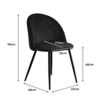 Levede 4x Dining Chairs Kitchen Cafe Black-2006732720193015810