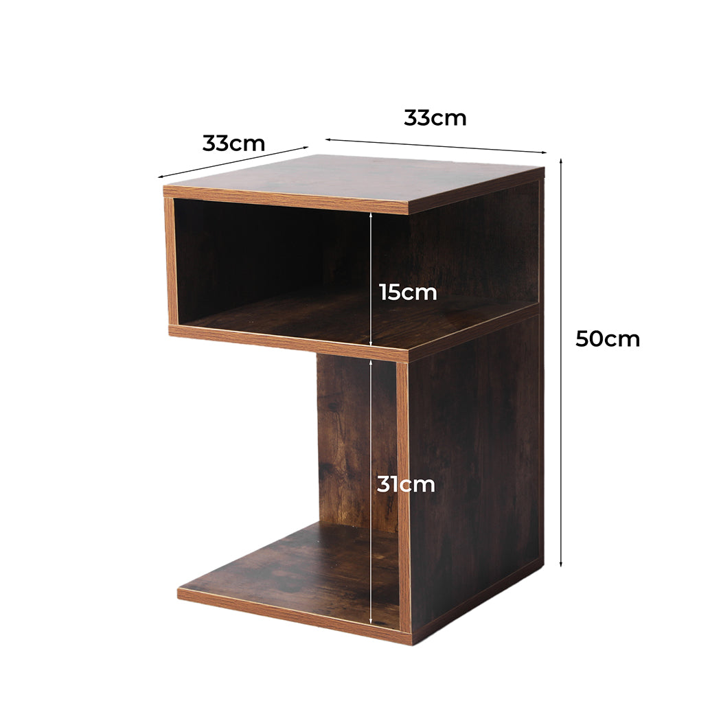 Levede Bedside Tables Drawers Side Table Oak Secondary image