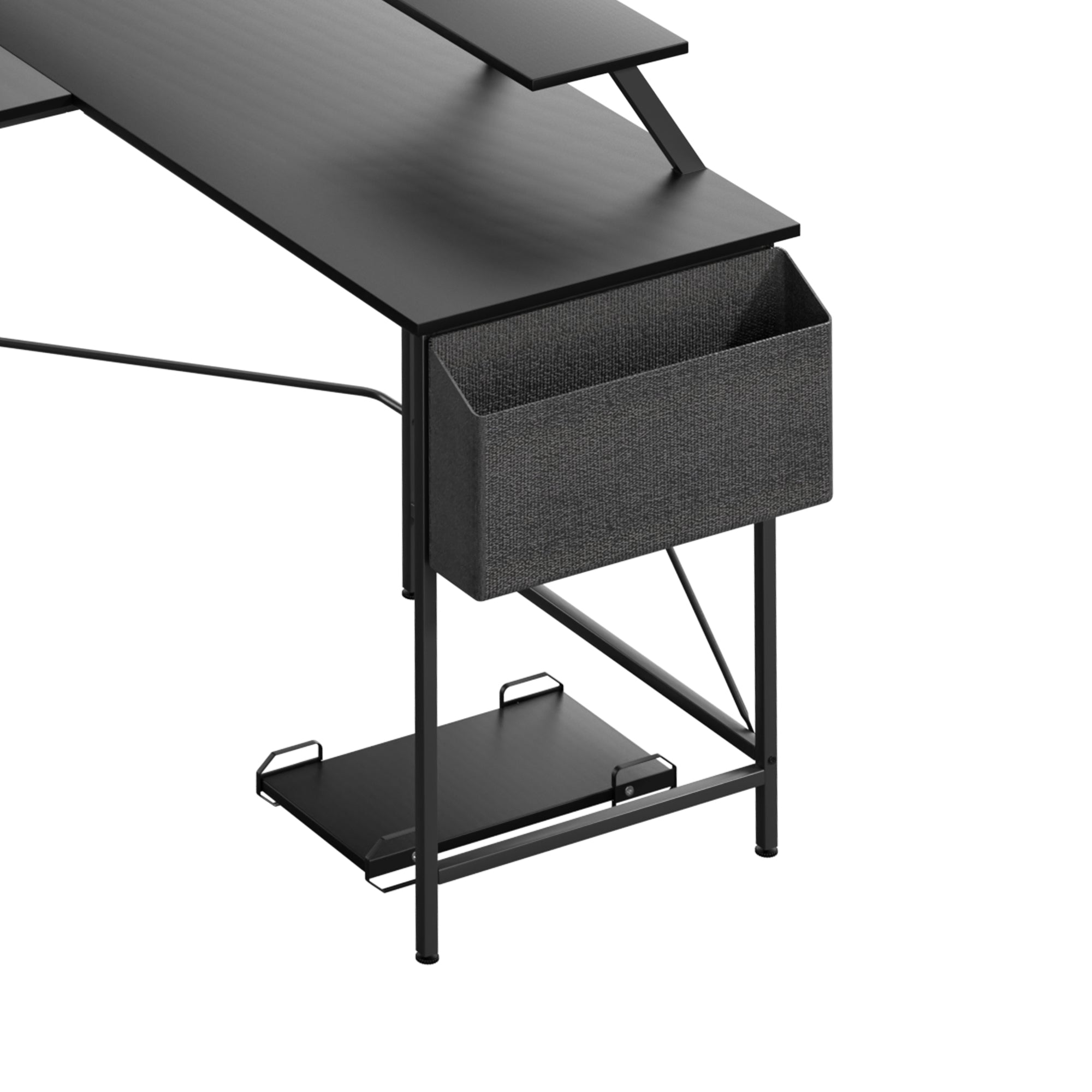 Levede Computer Desk Corner Desk Black-2006732838304616451