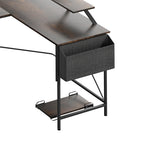 Levede Computer Desk Corner Desk Brown-2006732838480777219