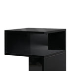 Levede 1xBedside Tables Drawers Side Black-2029387274596257796