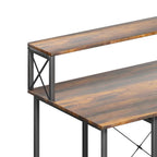 Levede Office Gaming Computer Desk Brown-2029387250692919300