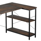 Levede L Shaped Computer Desk Corner Desk Brown-2018816895477747716