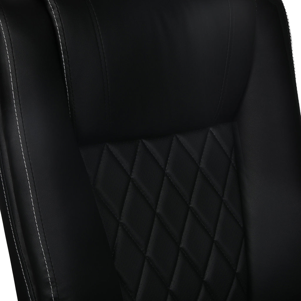 Levede Executive Office Chair Footrest PU Leather Tilt Gaming Work Seat Black-2050056783220838404