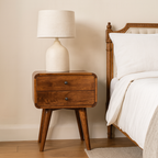 Curved Chestnut Bedside