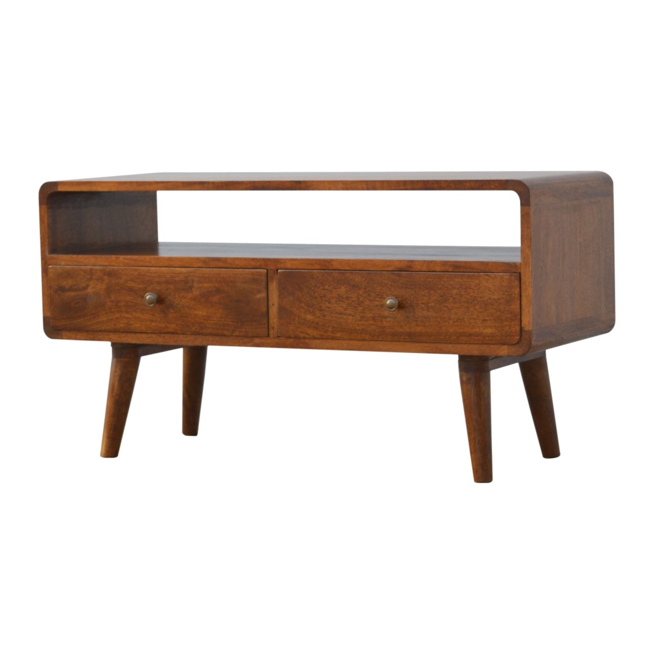 Curved Chestnut Media Unit Secondary image