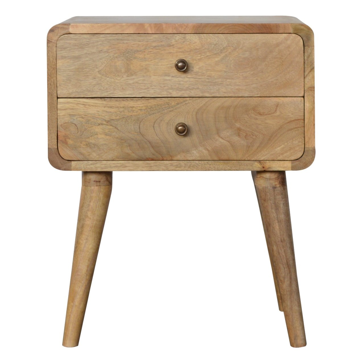 Curved Oak-ish Bedside Main image
