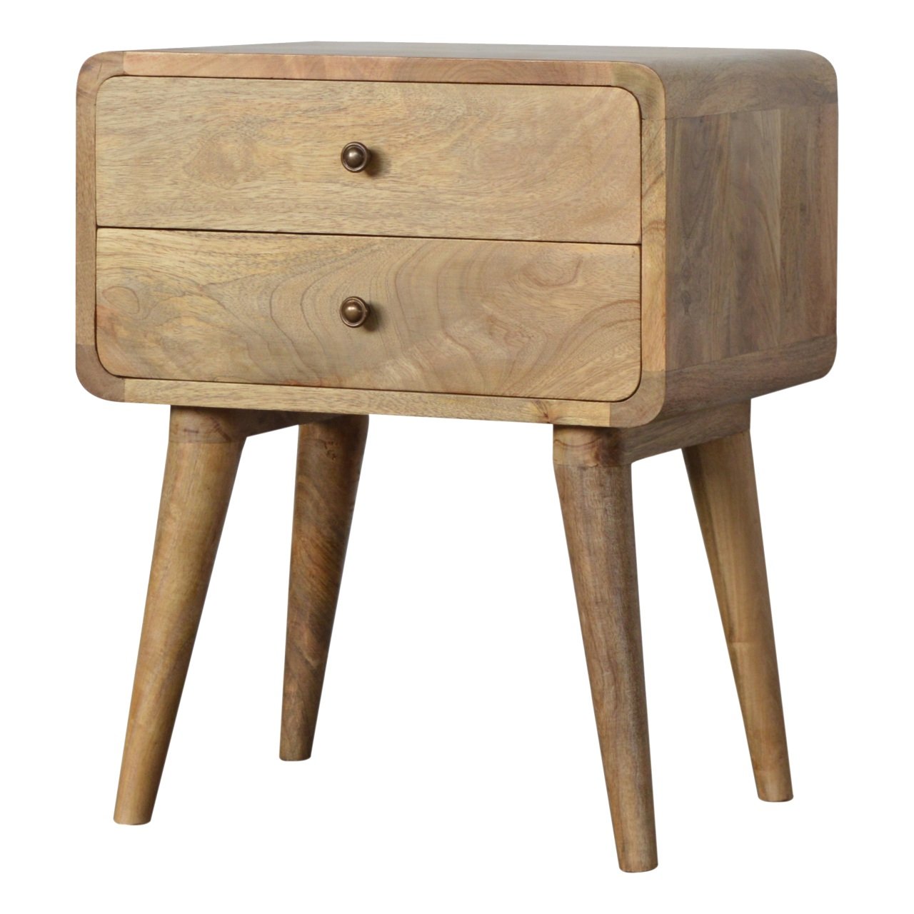 Curved Oak-ish Bedside Secondary image